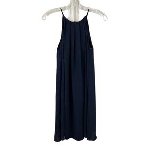 Lush Women’s Halter Shift Dress Draped Neck Navy Keyhole Size XS New